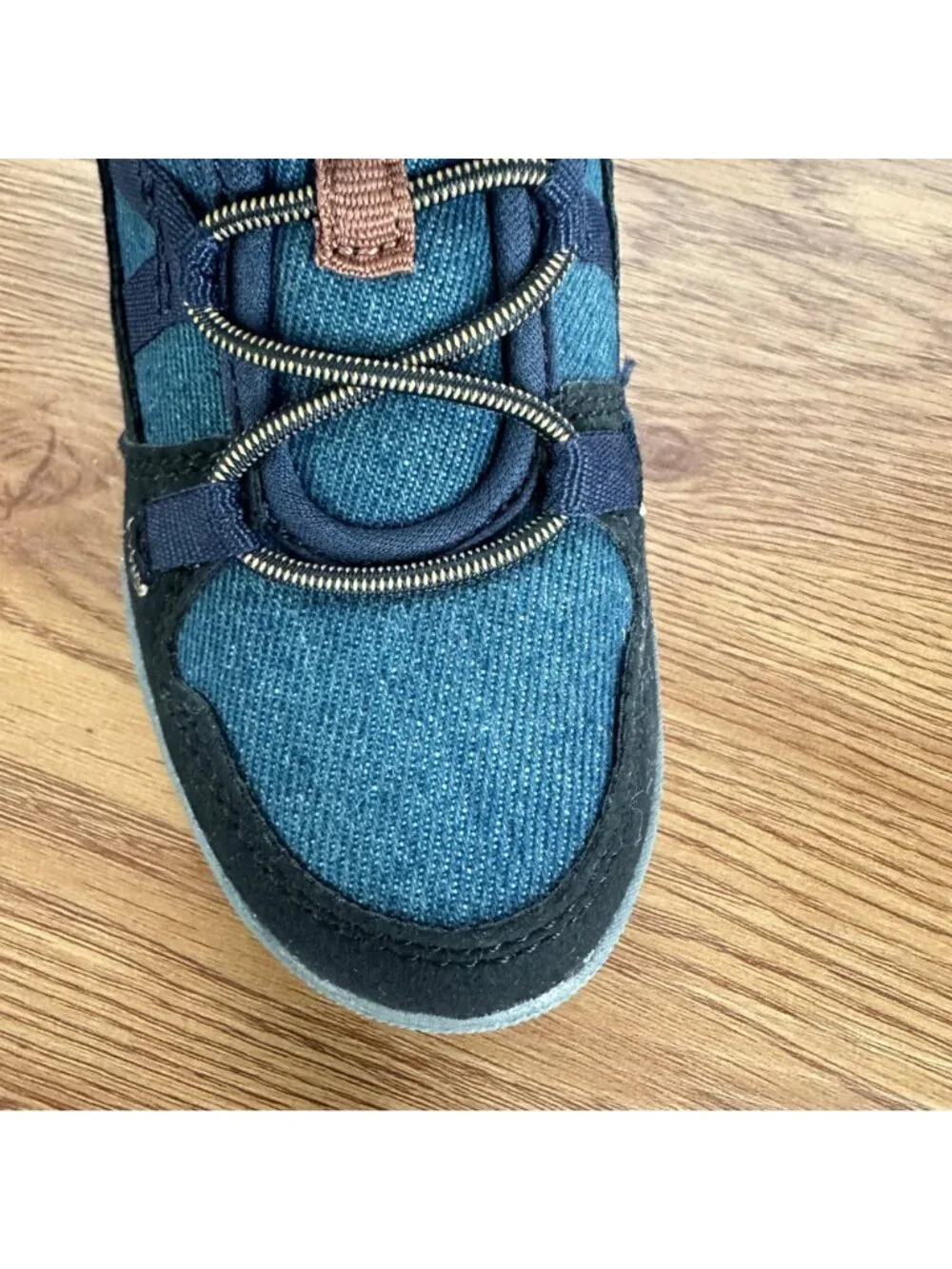 ❤️OshKosh Boys Shoes Slip-on Hi School Boots Sneaker Sz 7 easy-on Hook-loop Blue